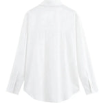 Back view of Elegant Satin Blouse, close up