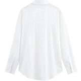 Back view of Elegant Satin Blouse, close up