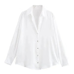Front view of White Elegant Satin Blouse