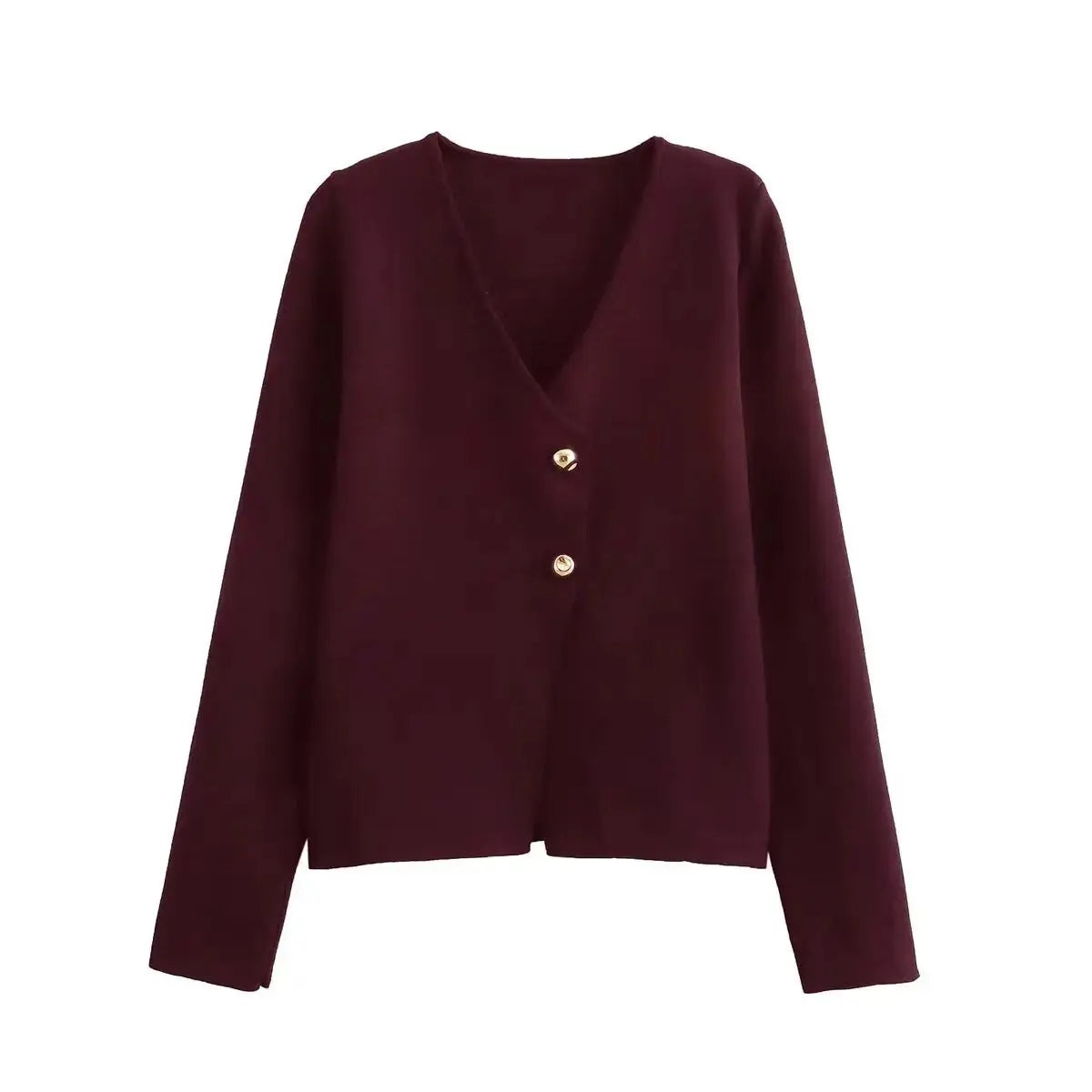 Front view of Burgundy Elinor Cardigan