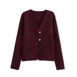 Front view of Burgundy Elinor Cardigan
