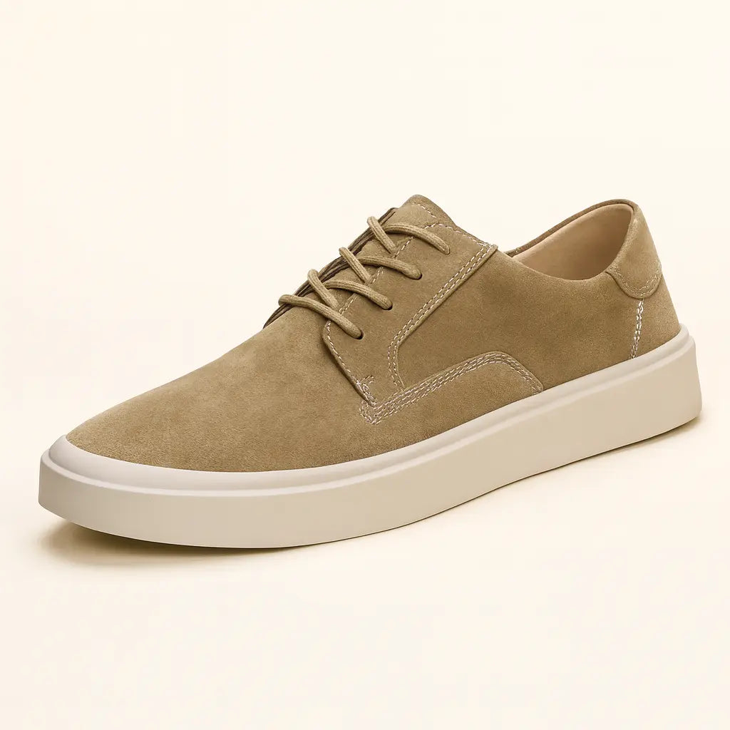 Side view of Beige Ellington Sneakers