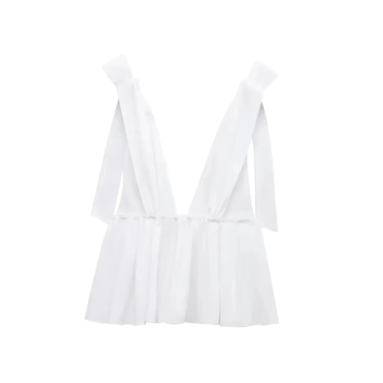 Back view of White Élodie topp