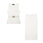 Front view of White set Elowen Knit Set