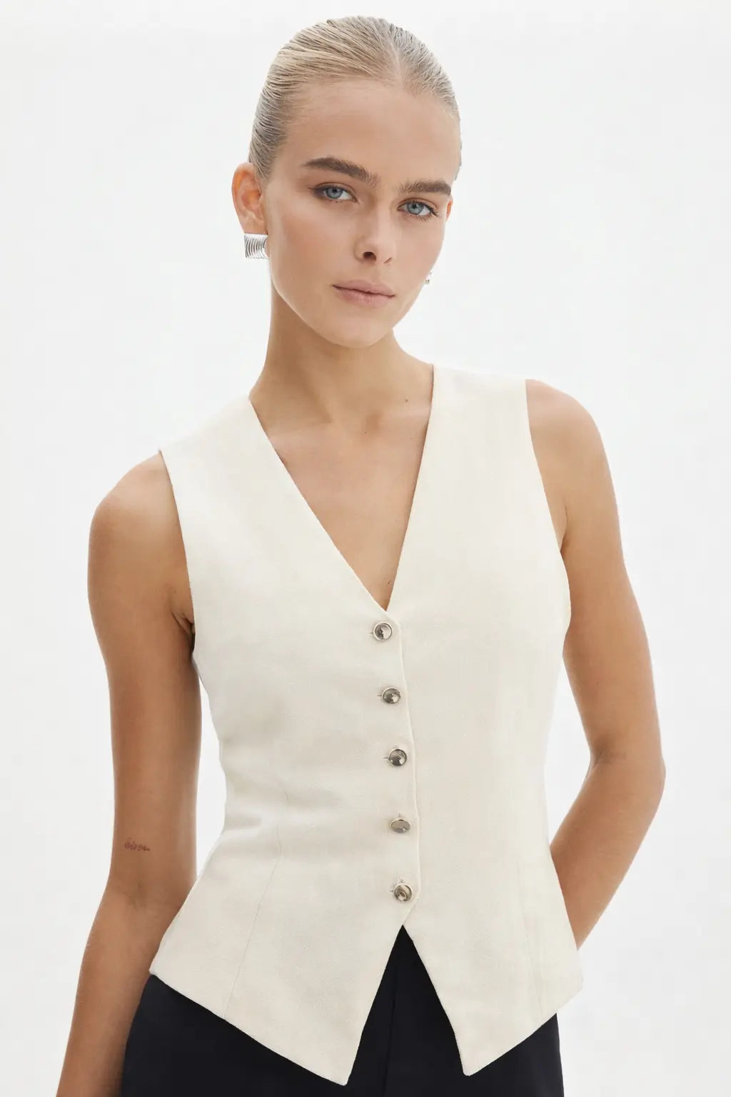 Elvira Knit Top shown in a lifestyle setting