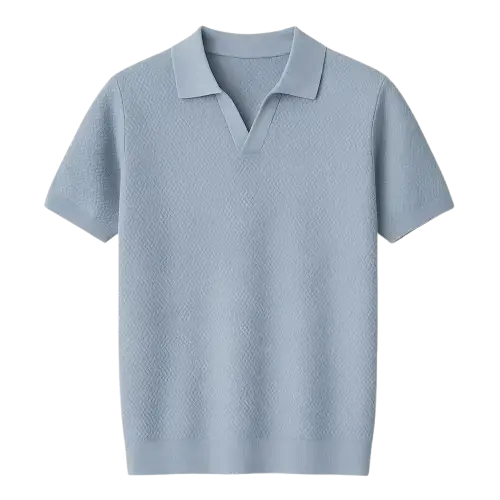 Front view of Light Blue Fenice Polo-shirt