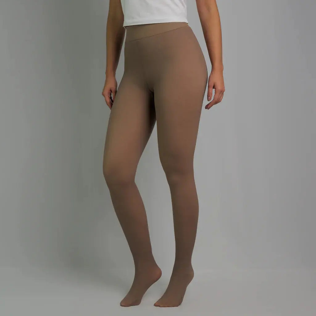 Tan Fernache Baby Velvet Tights – Elegant Warmth & Flawless Fit shown in a lifestyle setting