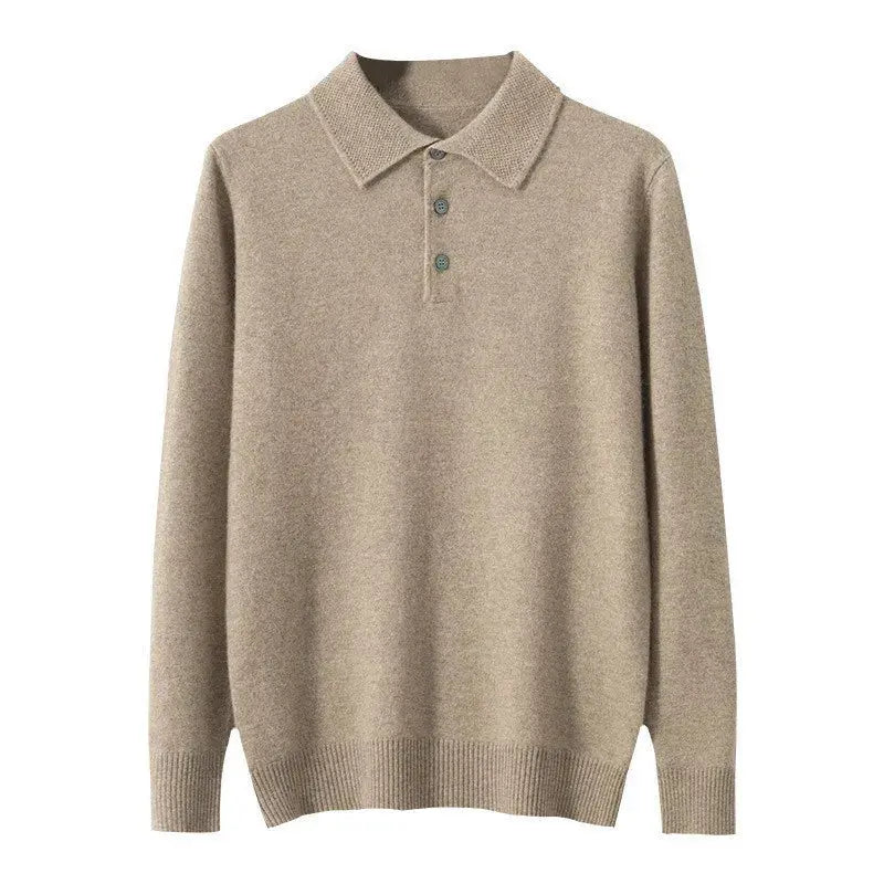 Fernache Cashmere Knit Polo shown in a lifestyle setting