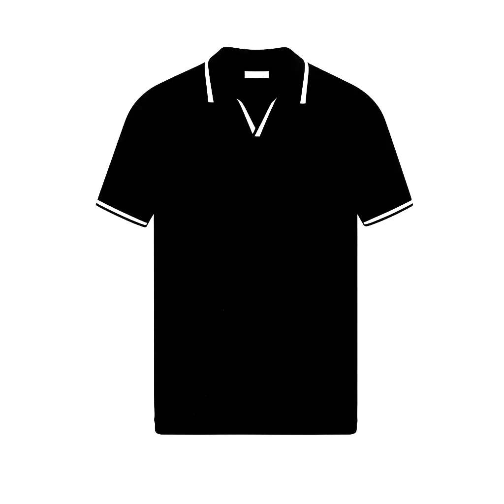 Front view of Black Contrast Slim Fitted Polo