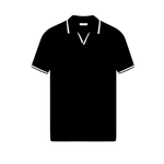 Front view of Black Contrast Slim Fitted Polo