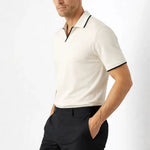 Contrast Slim Fitted Polo shown in a lifestyle setting, alternate view