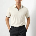 Contrast Slim Fitted Polo shown in a lifestyle setting