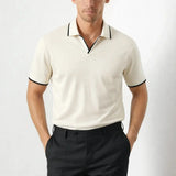 Contrast Slim Fitted Polo shown in a lifestyle setting