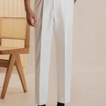 Close-up detail of Fernache Italian Trousers, fabric detail