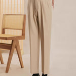 Fernache Italian Trousers shown in a lifestyle setting, full length view