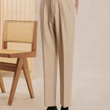 Fernache Italian Trousers shown in a lifestyle setting, full length view