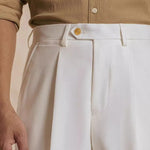 Fernache Italian Trousers shown in a lifestyle setting