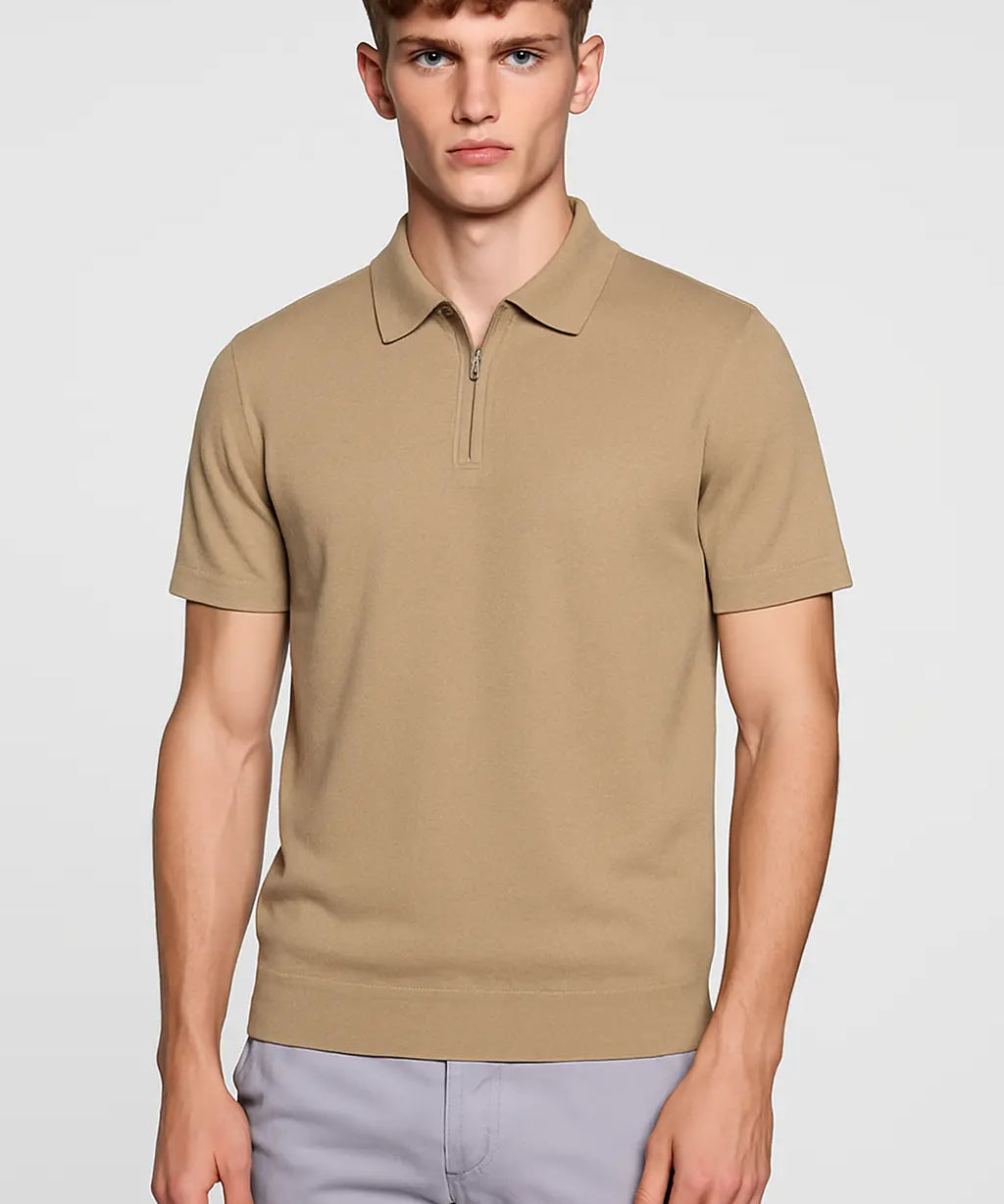 Back view of Beige Fernache Polo Shirt