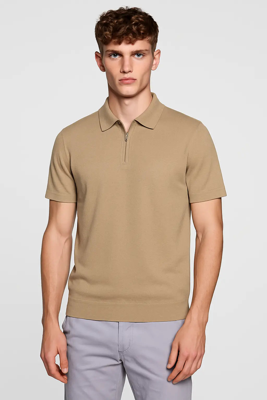Back view of Beige Fernache Polo Shirt