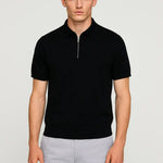 Front view of Black Fernache Polo Shirt