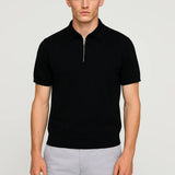 Front view of Black Fernache Polo Shirt