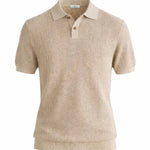 Beige Fernache Polo Shirt shown in a lifestyle setting