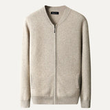 Front view of Light Camel Fernache Round Neck Top Wool Jacket