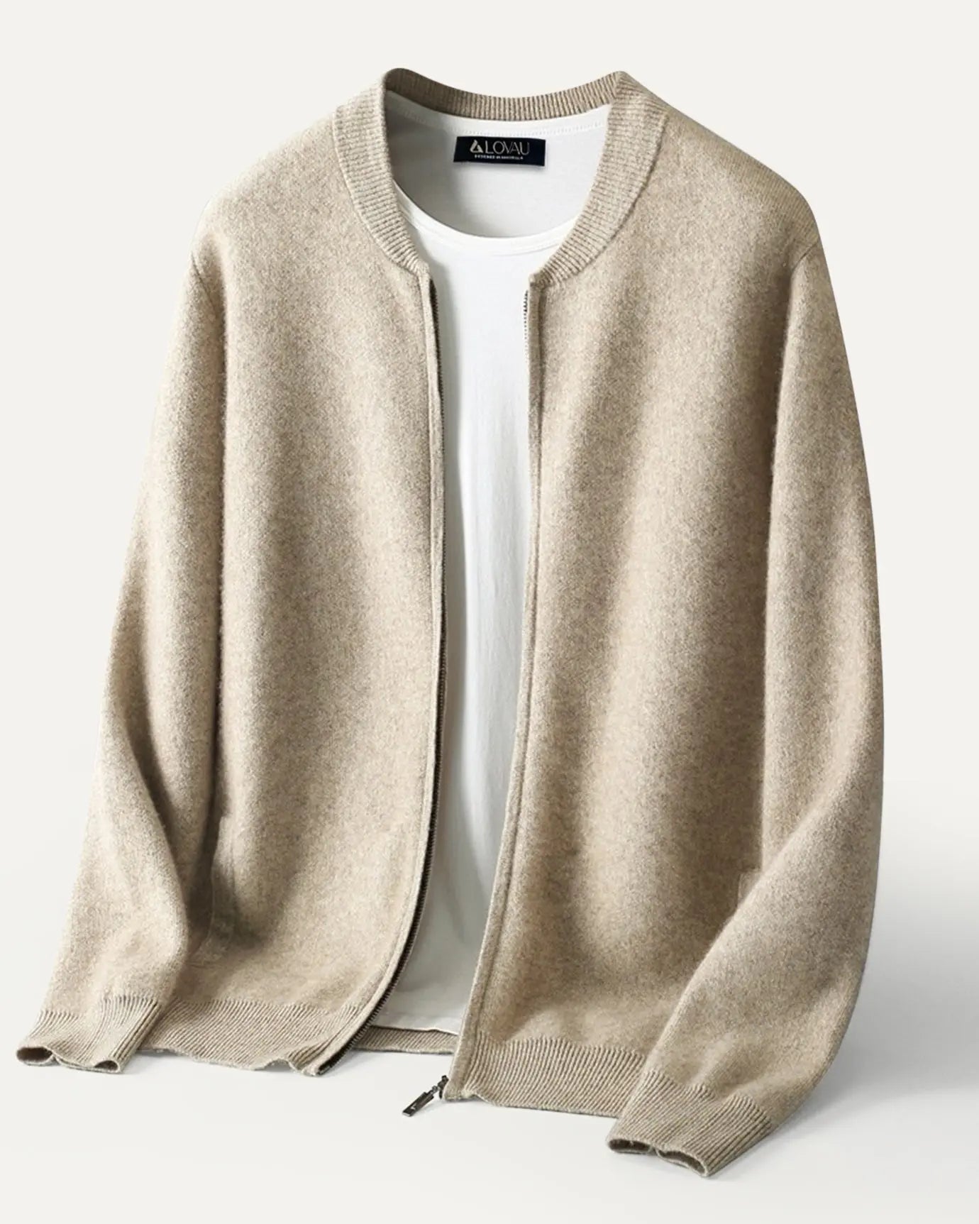 Front view of Fernache Round Neck Top Wool Jacket