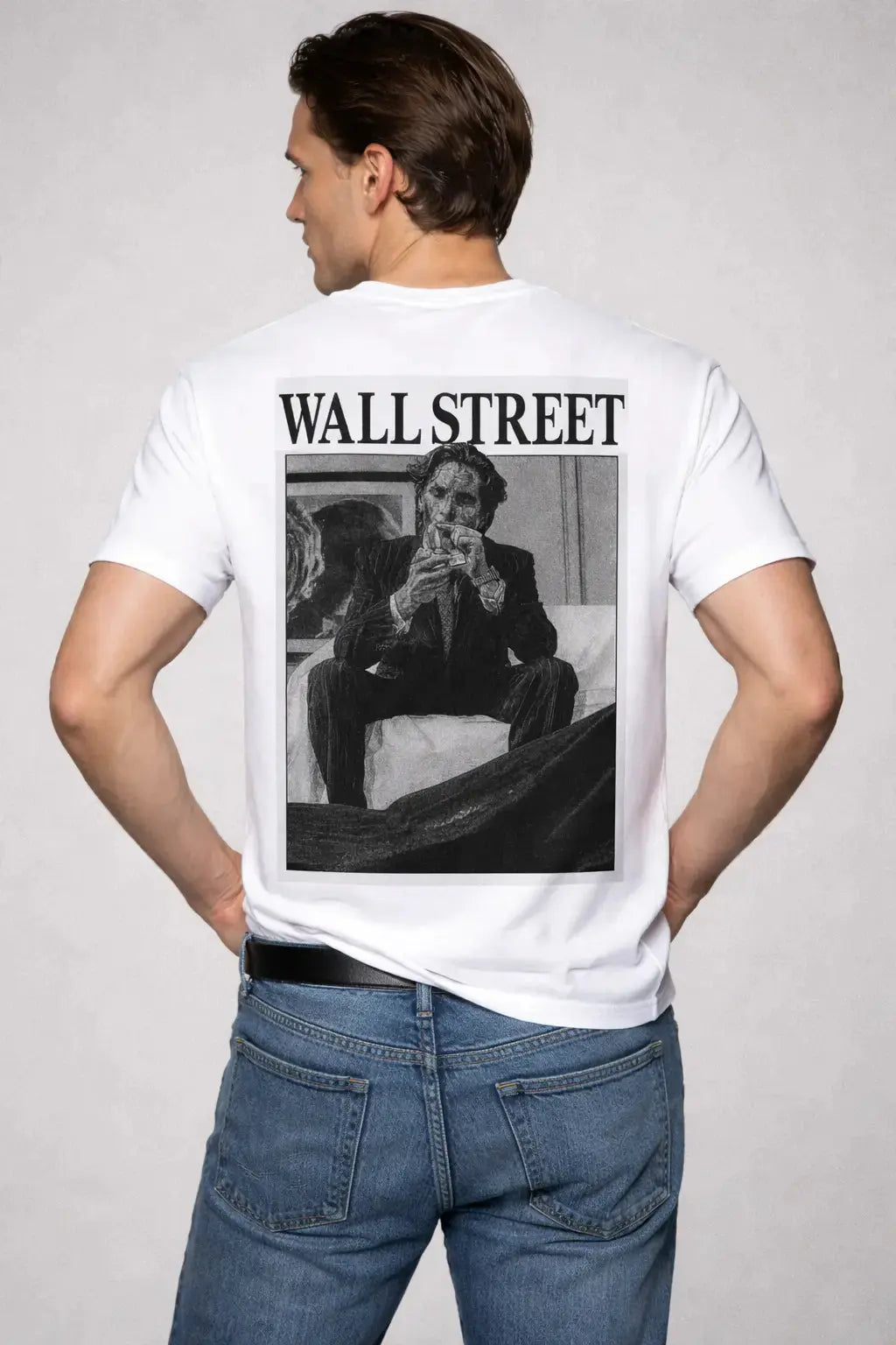 Back view of WALL STREET t-shirt C1, alternate angle