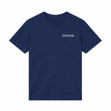 Front view of Navy Blue WALL STREET t-shirt C1