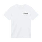 Front view of White WALL STREET t-shirt C1