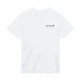 Front view of White WALL STREET t-shirt C1