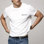 WALL STREET t-shirt C1 shown in a lifestyle setting, full length view