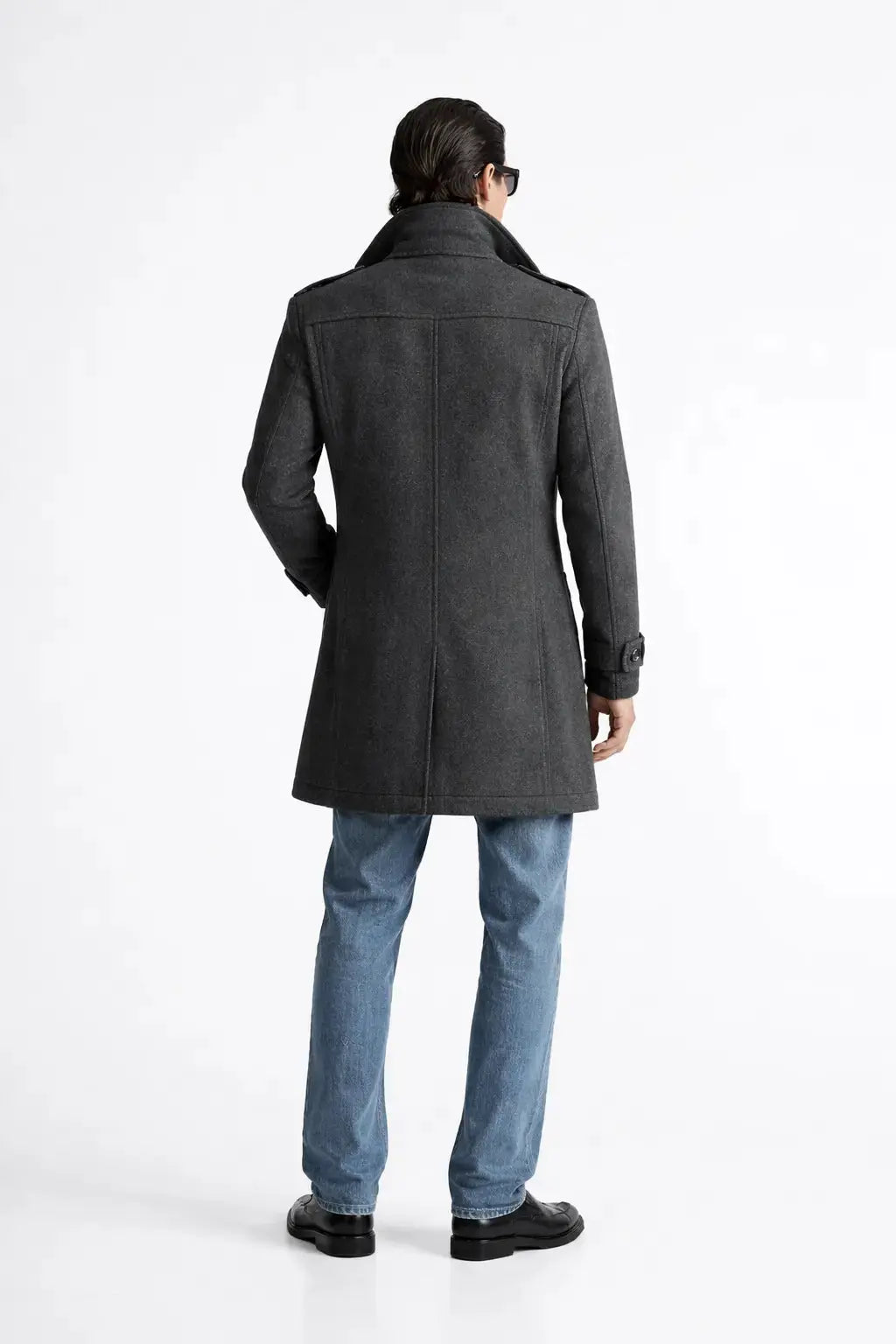 Back view of Fernache Warmer Coat, full view