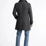 Back view of Fernache Warmer Coat, full view