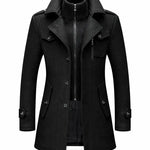 Front view of Black Fernache Warmer Coat