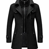 Front view of Black Fernache Warmer Coat