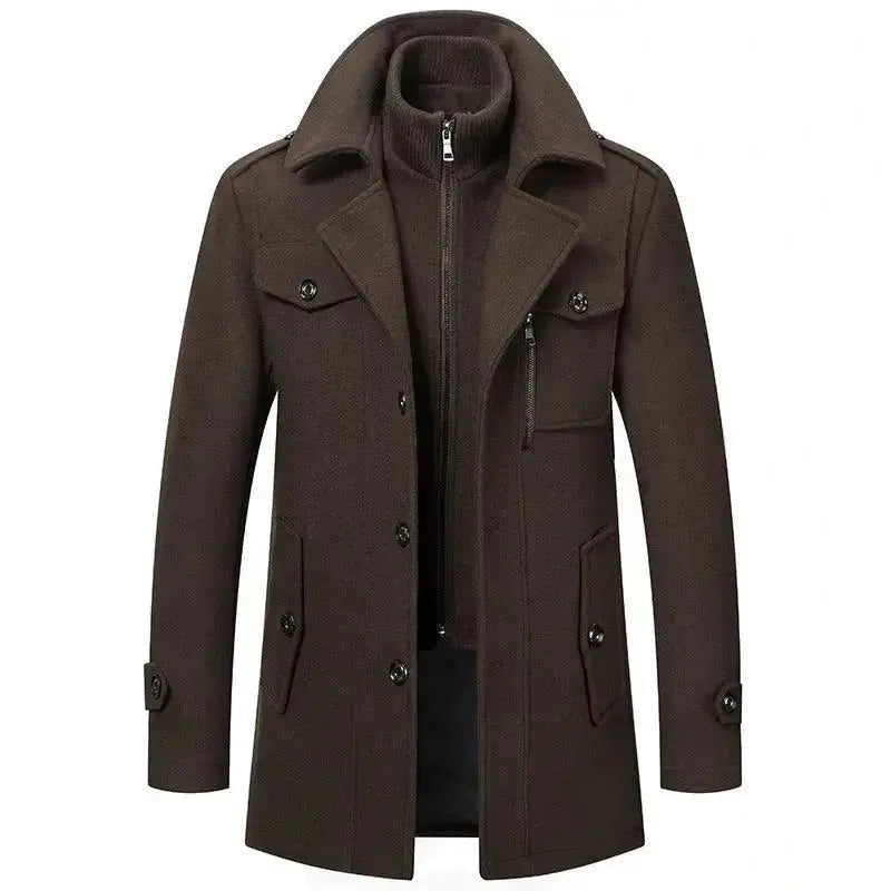 Front view of Brown Fernache Warmer Coat