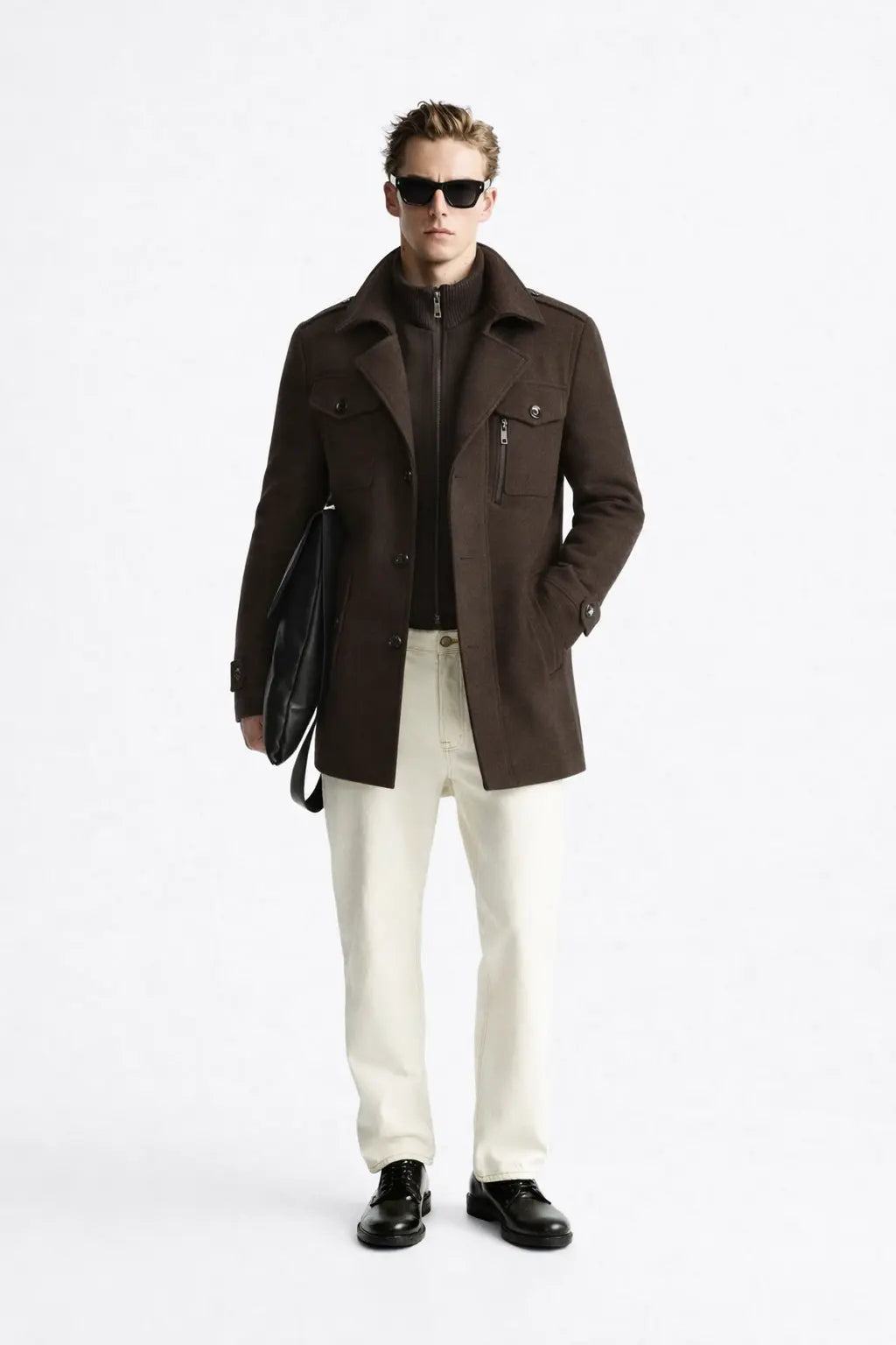 Fernache Warmer Coat shown in a lifestyle setting
