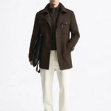 Fernache Warmer Coat shown in a lifestyle setting