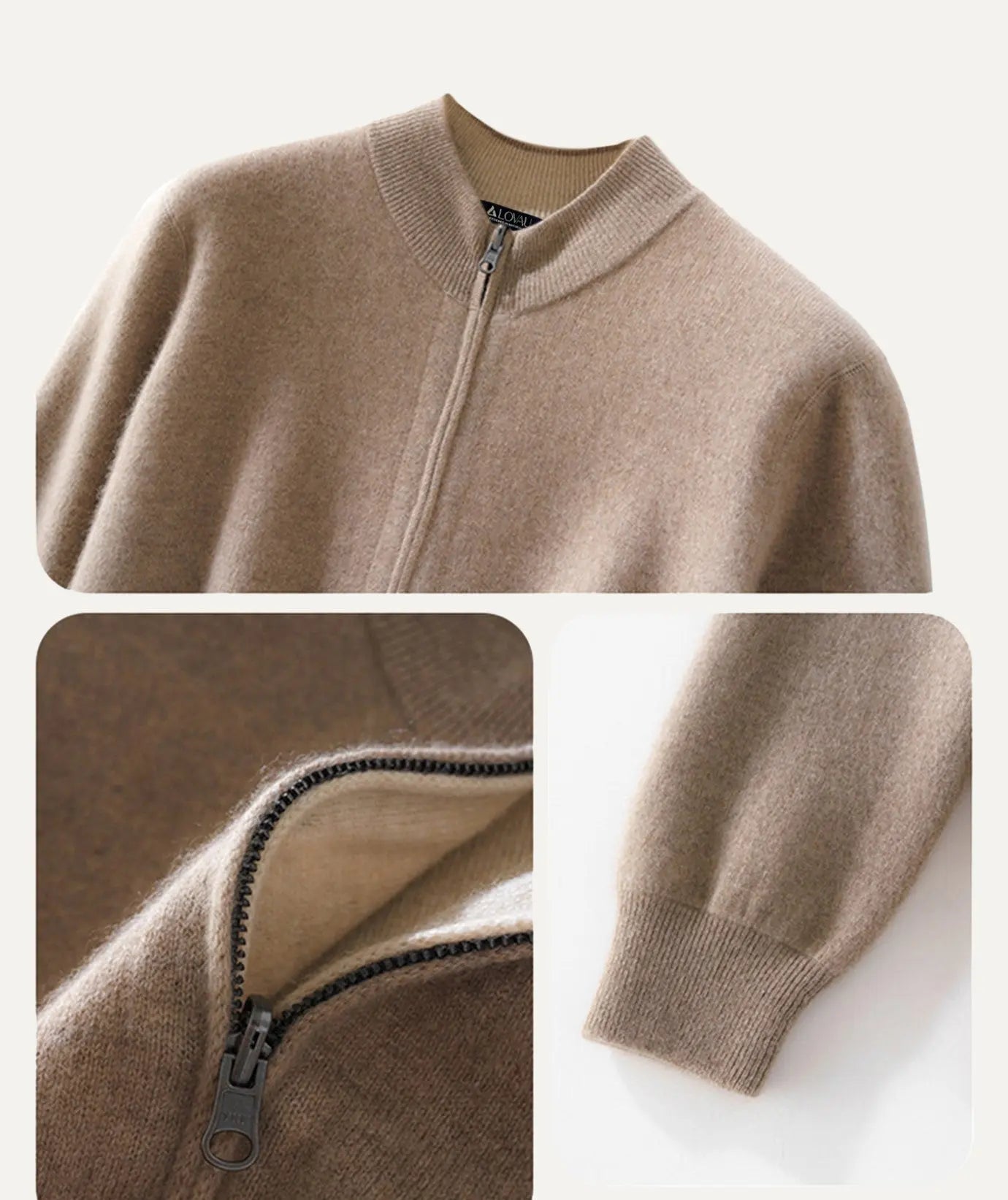 Close-up detail of Fernache Wool & Cashmere Iman Jacket, fabric detail