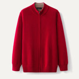 Front view of Claret Fernache Wool & Cashmere Iman Jacket