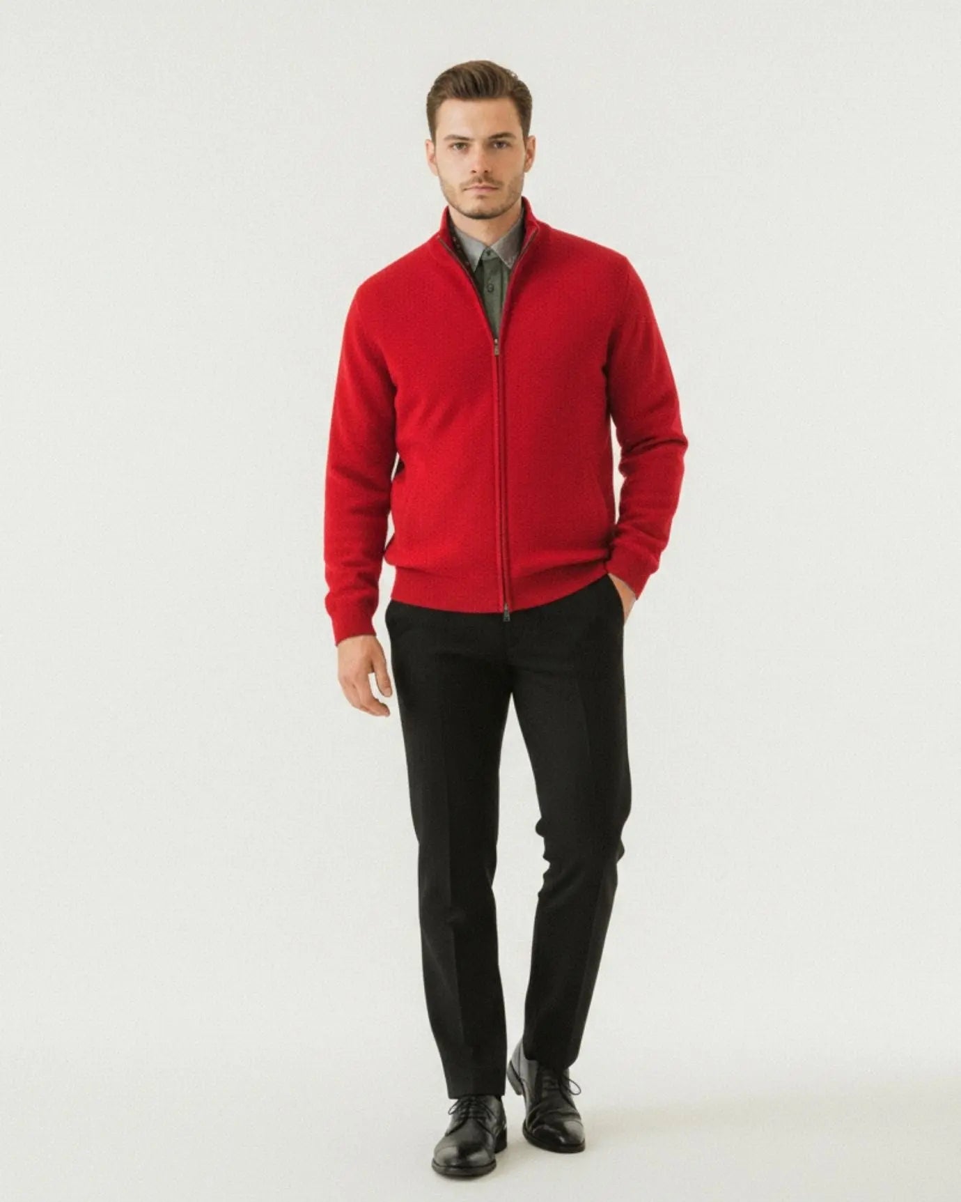 Fernache Wool & Cashmere Iman Jacket shown in a lifestyle setting, alternate view