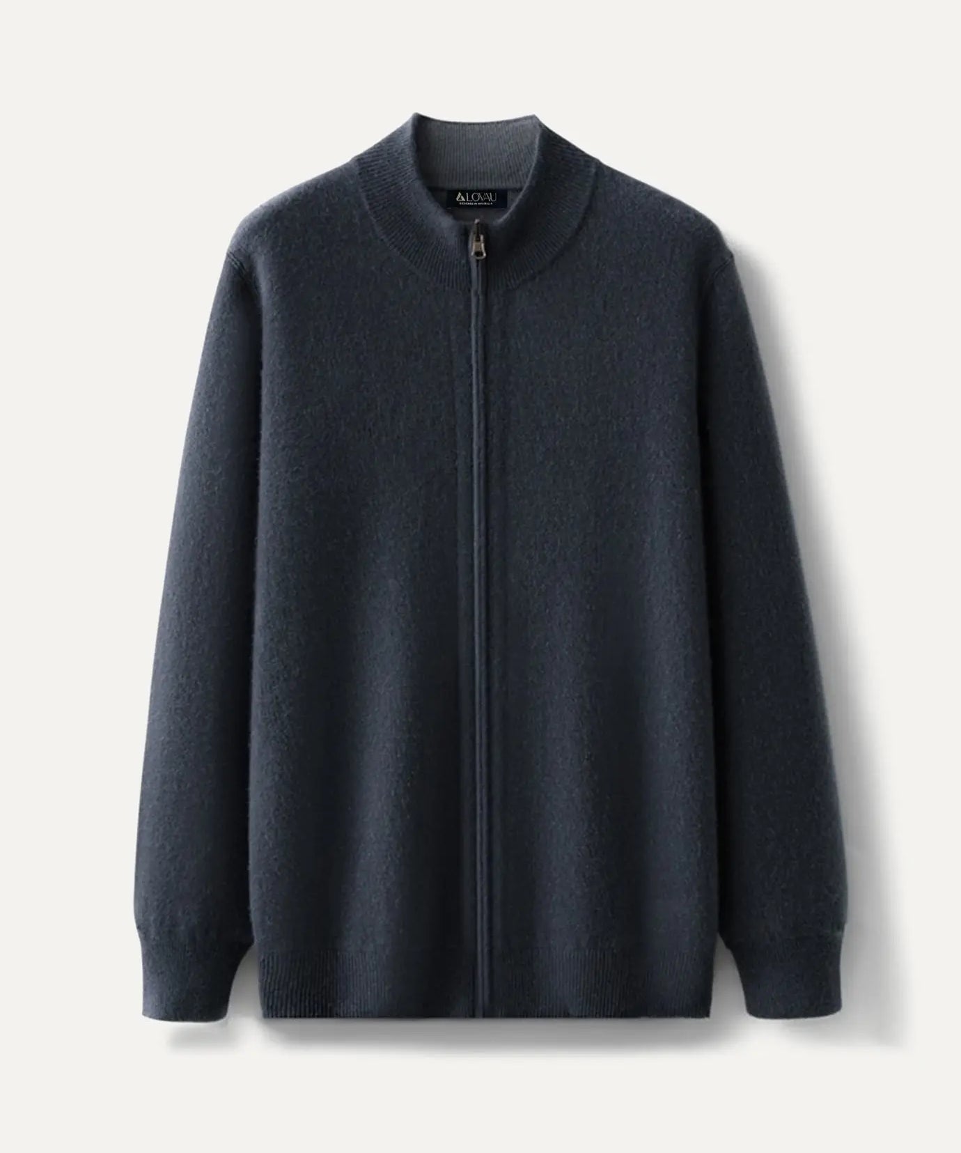 Dark Gray Fernache Wool & Cashmere Iman Jacket shown in a lifestyle setting