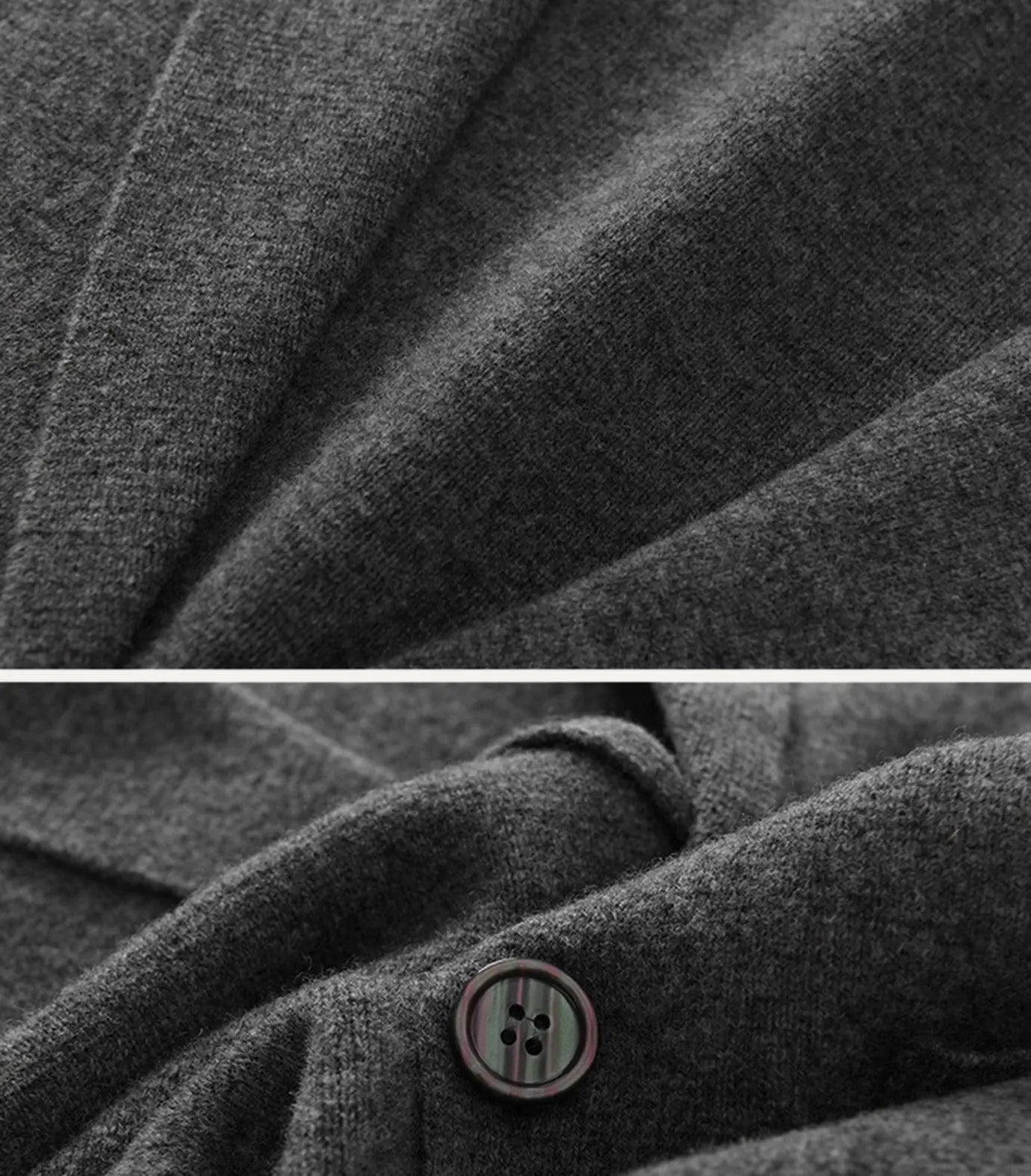 Close-up detail of Fernache x Classy Wool & Cashmere Knitted Cardigan