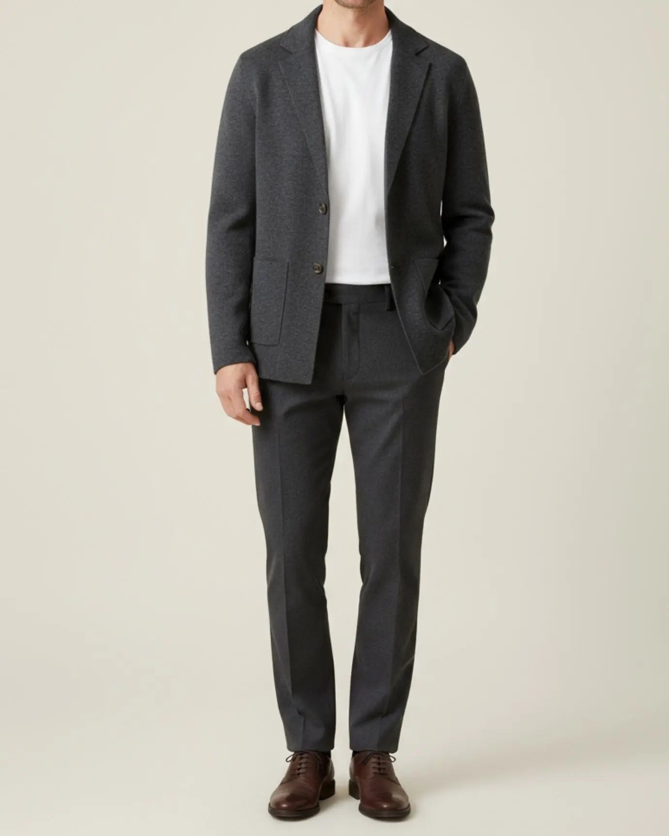 Front view of Fernache x Classy Wool & Cashmere Knitted Cardigan, alternate view