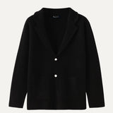 Front view of Black Fernache x Classy Wool & Cashmere Knitted Cardigan