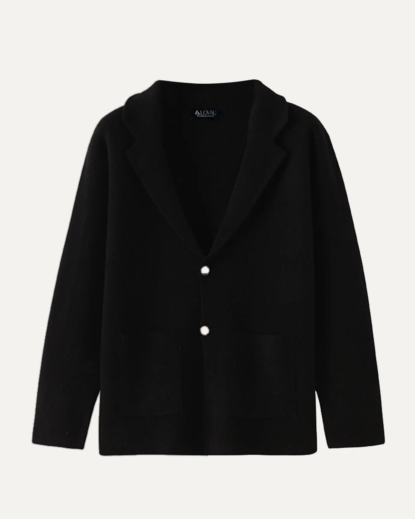 Front view of Black Fernache x Classy Wool & Cashmere Knitted Cardigan
