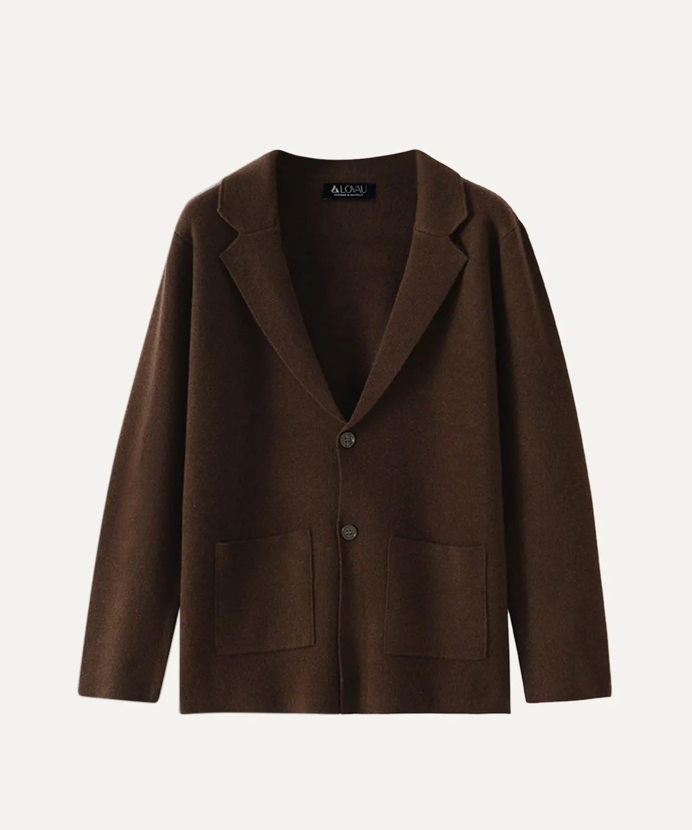 Front view of Brown Fernache x Classy Wool & Cashmere Knitted Cardigan