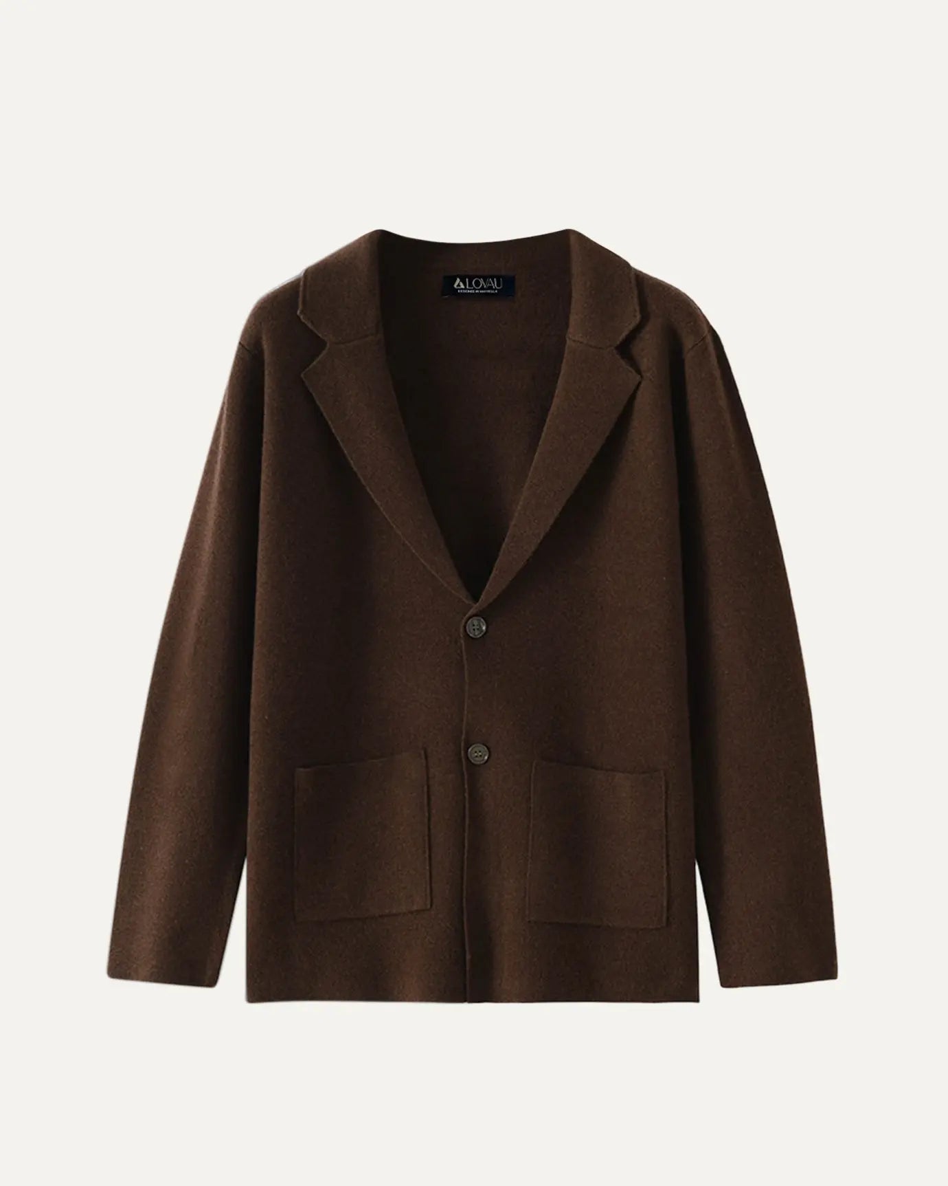 Front view of Brown Fernache x Classy Wool & Cashmere Knitted Cardigan